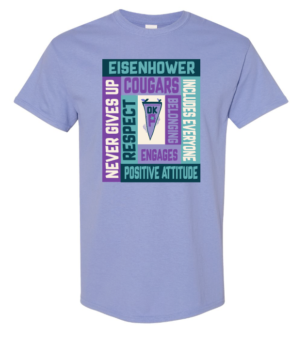 Eisenhower "Blocks" Design Comfort Colors S/S T-shirt (violet)(f)