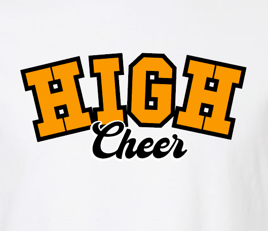 NHS Cheer "Block Cheer" Design Comfort Color S/S T-shirt (white)