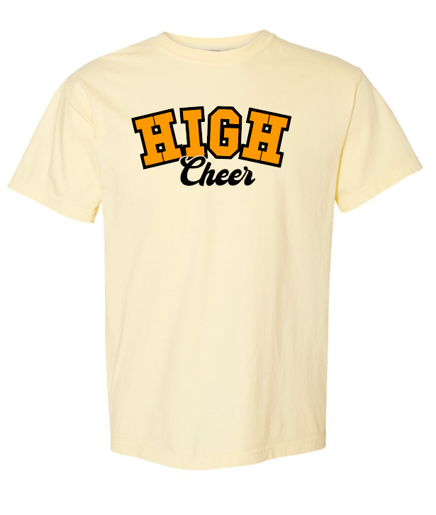 NHS Cheer "Block Cheer" Design Comfort Color S/S T-shirt (ivory)