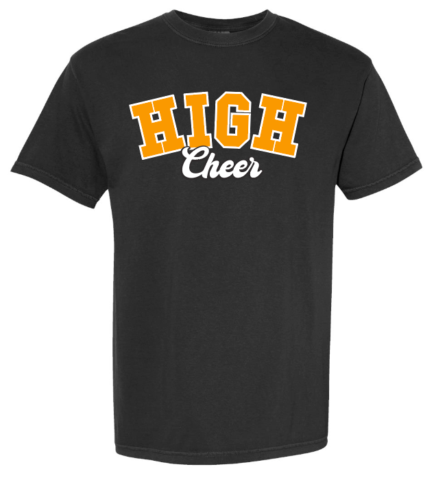 NHS Cheer "Block Cheer" Design Comfort Color S/S T-shirt (black)
