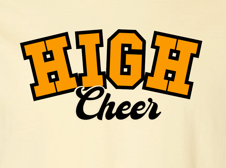 NHS Cheer "Block Cheer" Design Comfort Color S/S T-shirt (ivory)