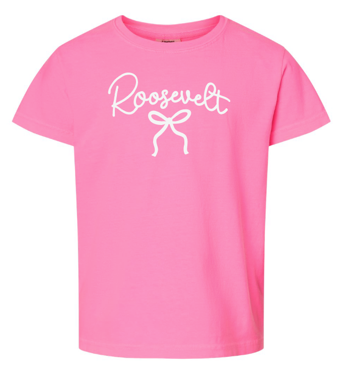 Roosevelt "Bow" Design Comfort Colors S/S T-shirt (pink)