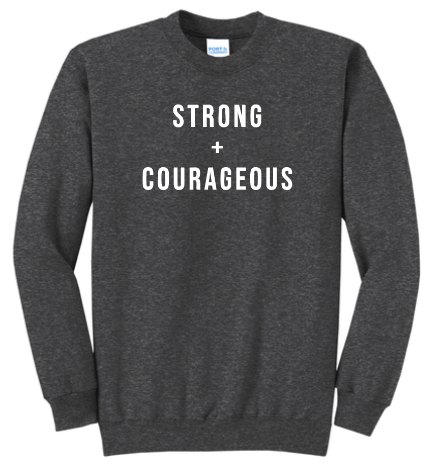 Team Reid "Strong & Courageous" Design Sweatshirt (dark heather)