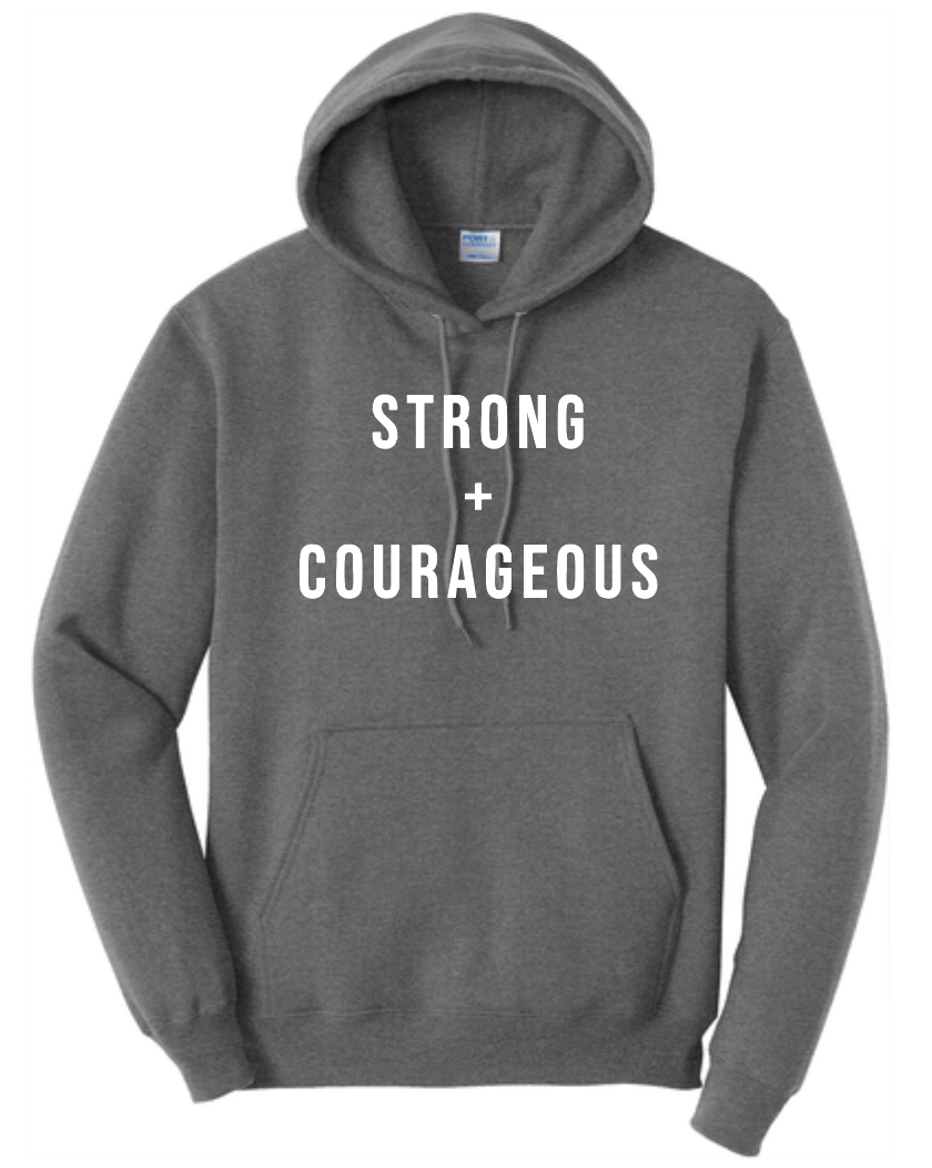 Team Reid "Strong & Courageous" Design Hooded Sweatshirt (dark heather)