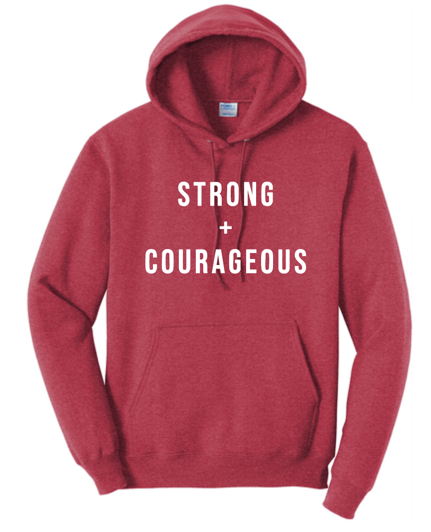 Team Reid "Strong & Courageous" Design Hooded Sweatshirt (red)