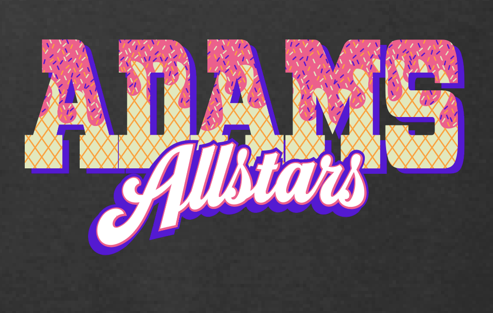 Adams "Ice Cream" Design Crewneck Sweatshirt