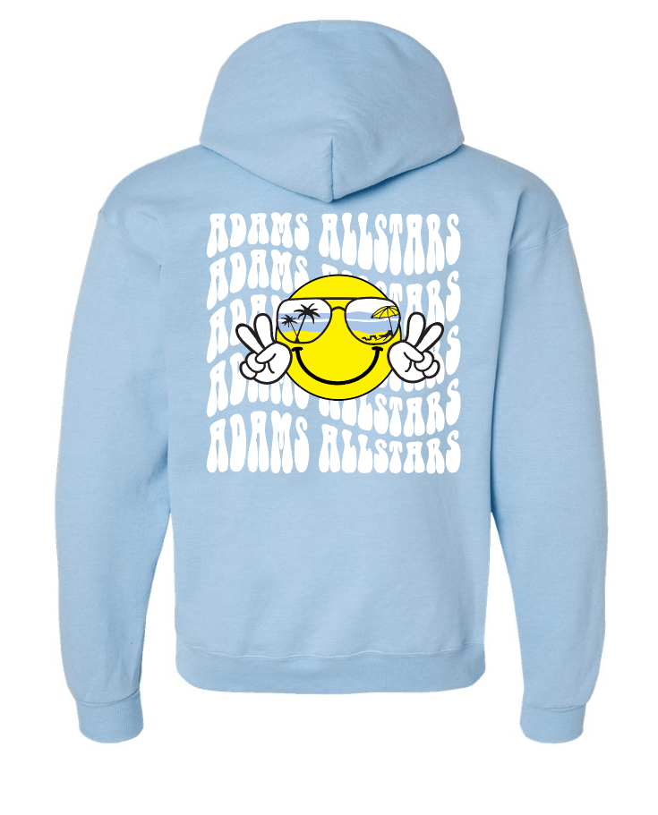Adams "Smiley" Design Hooded Sweatshirt (blue)