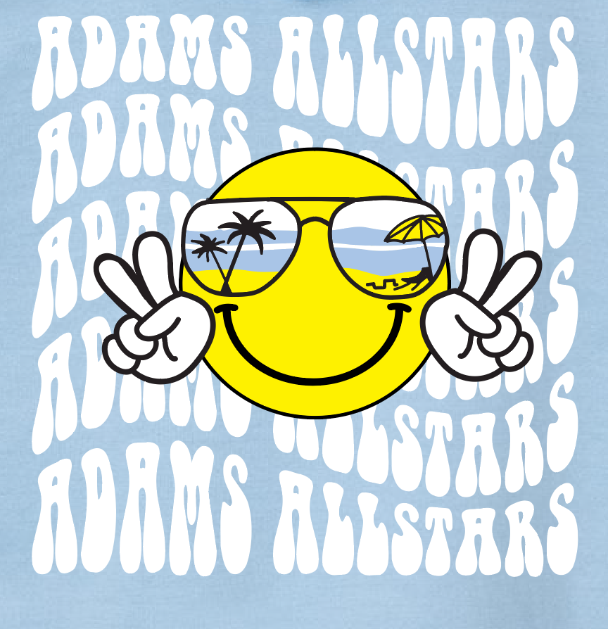 Adams "Smiley" Design Hooded Sweatshirt (blue)