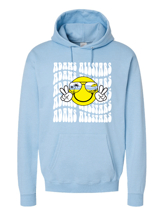 Adams "Smiley" Design Hooded Sweatshirt (blue)