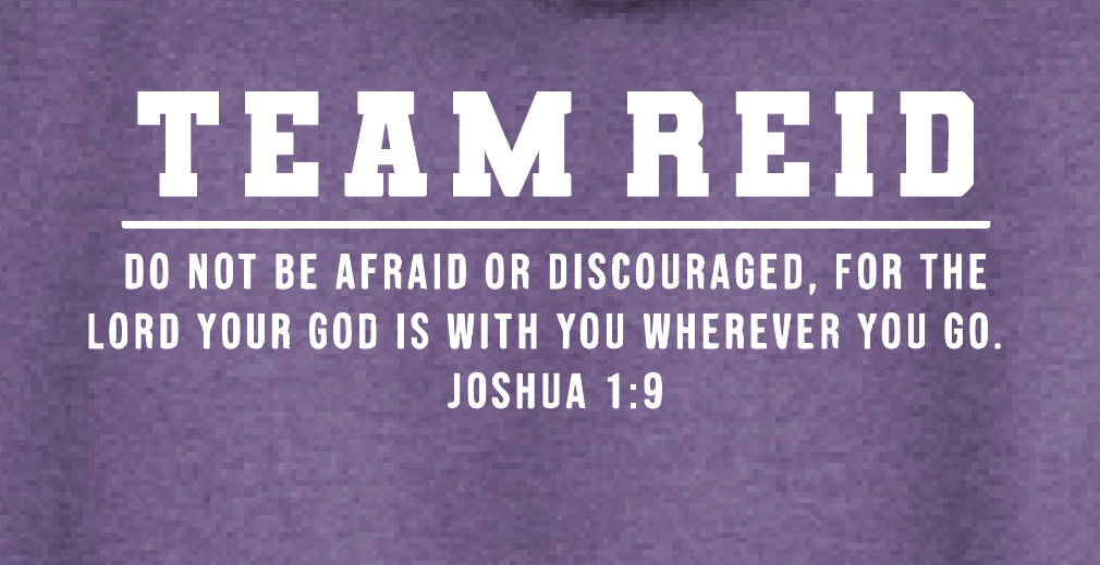 Team Reid "Strong & Courageous" Design Hooded Sweatshirt (purple)