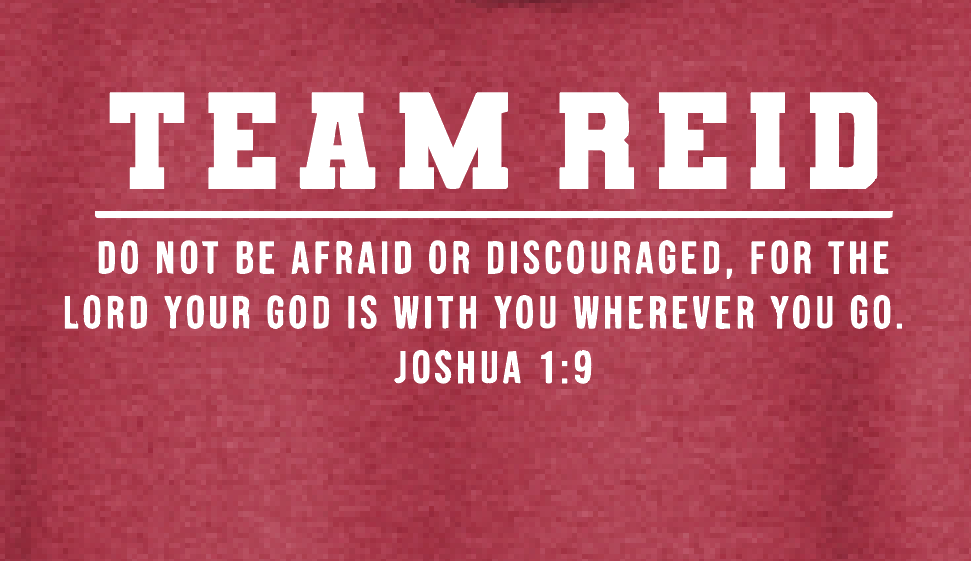 Team Reid "Strong & Courageous" Design S/S T-shirt (red)