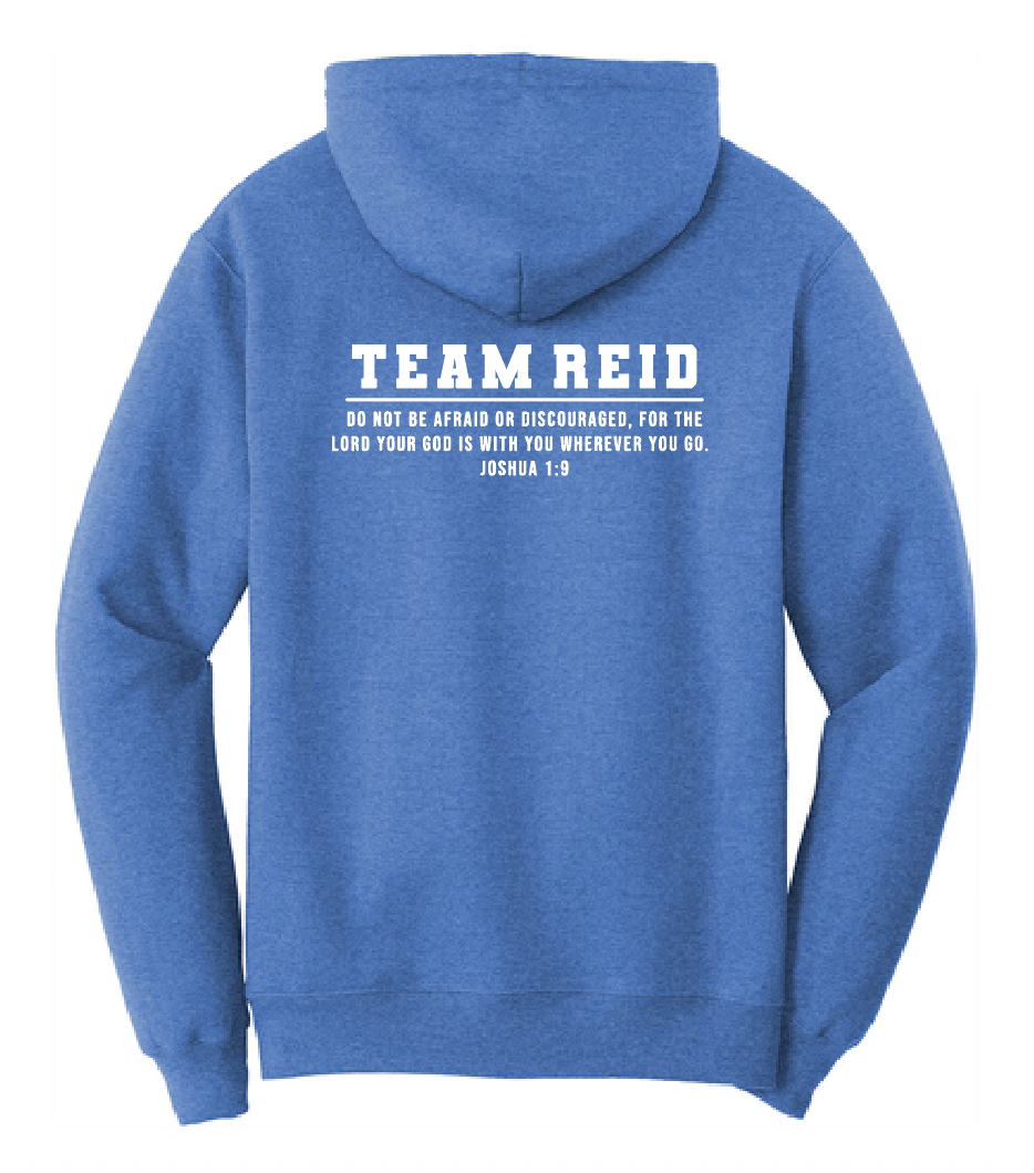 Team Reid "Strong & Courageous" Design Hooded Sweatshirt (royal)