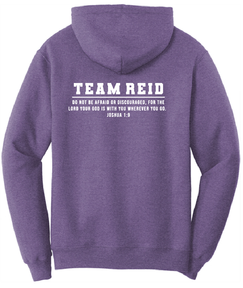 Team Reid "Strong & Courageous" Design Hooded Sweatshirt (purple)
