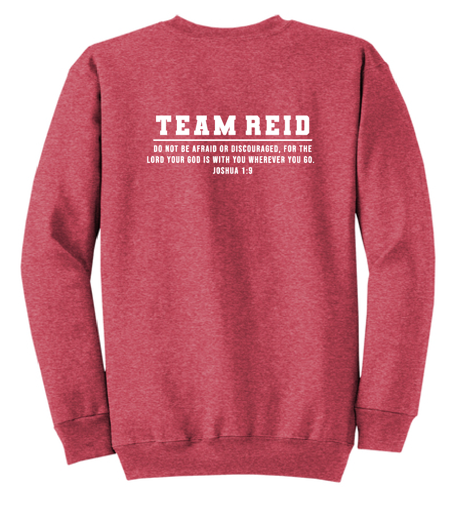 Team Reid "Strong & Courageous" Design Sweatshirt (red)