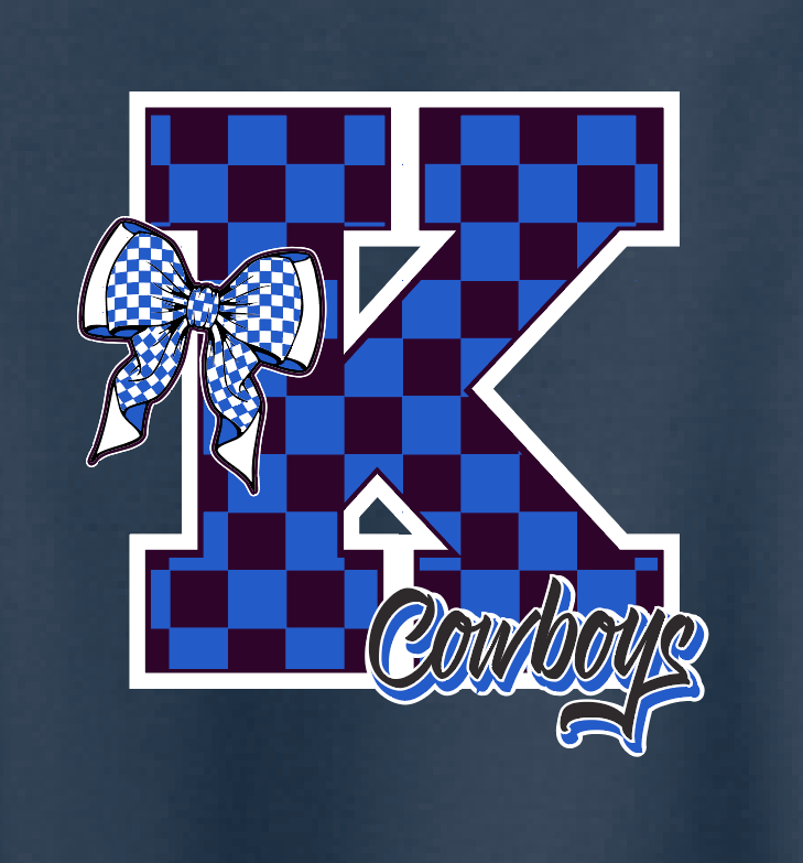 Kennedy "Checker K" Design Crewneck Sweatshirt (navy)