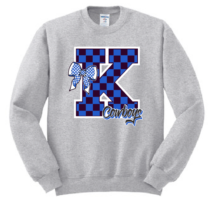 Kennedy "Checker K" Design Crewneck Sweatshirt (heather)