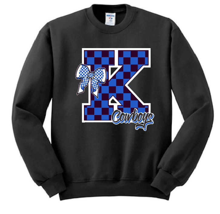 Kennedy "Checker K" Design Crewneck Sweatshirt (black)