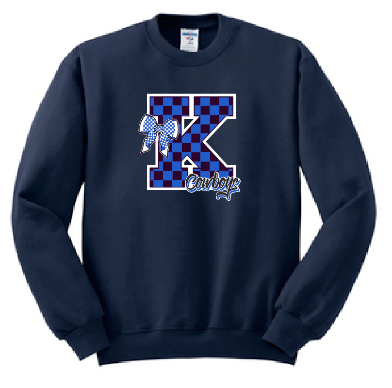 Kennedy "Checker K" Design Crewneck Sweatshirt (navy)