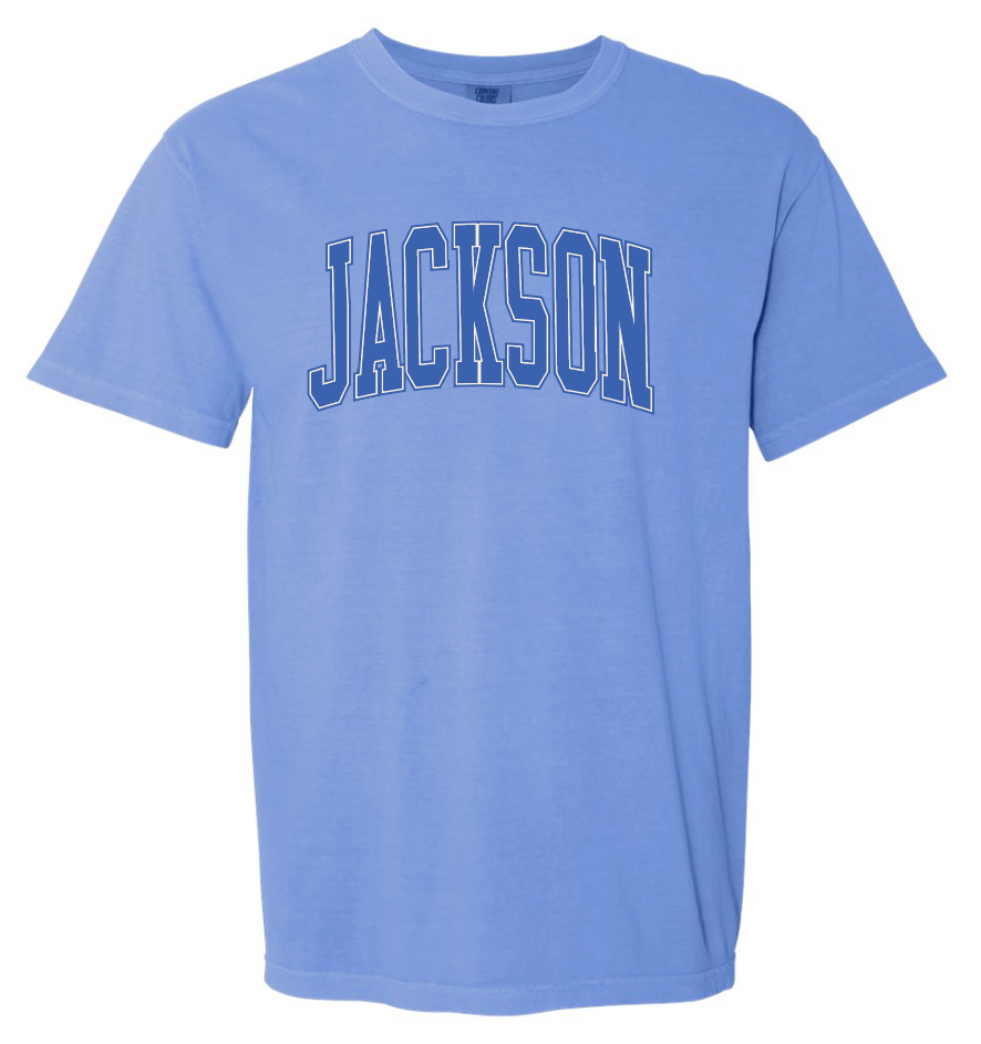 Jackson "Arched" Design Comfort Colors S/S T-shirt (flo blue)