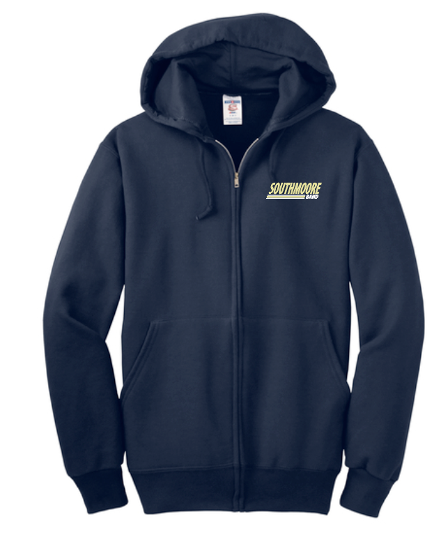 Southmoore Band "Band" Design Fleece Full Zip Sweatshirt (navy)