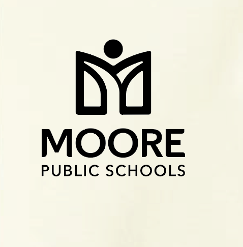 Moore Public Schools "Logo" Softstyle Full Zip Hooded Sweatshirt (off white)