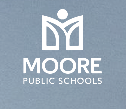 Moore Public Schools "Logo" Softstyle Full Zip Hooded Sweatshirt (stone blue)