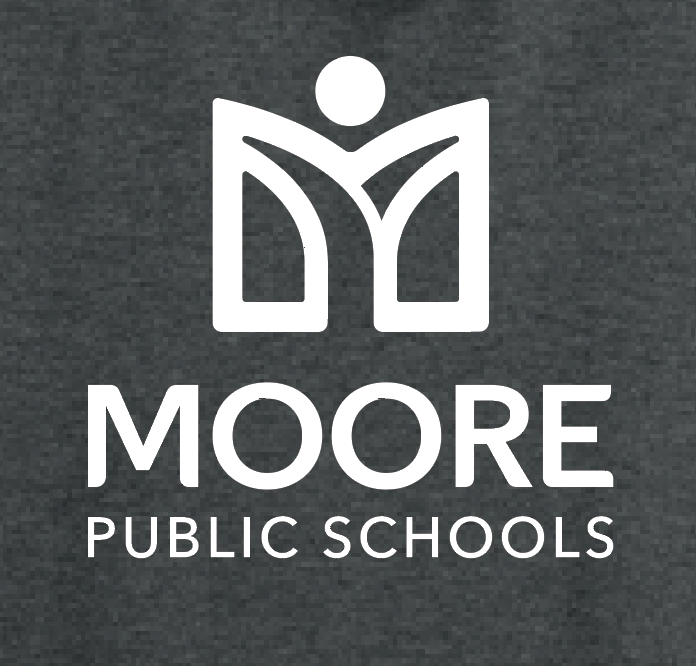 Moore Public Schools "Logo" Tri-blend L/S Hooded Tee (black frost)