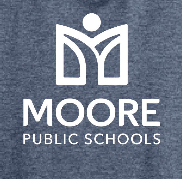 Moore Public Schools "Logo" Tri-blend L/S Hooded Tee (navy frost)