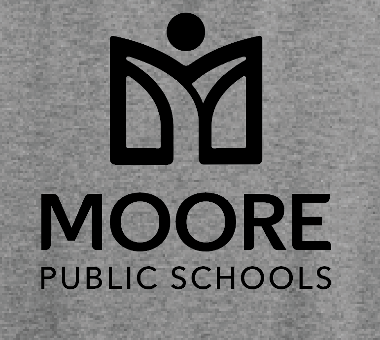 Moore Public Schools "Logo" Tri-blend L/S Hooded Tee (grey frost)