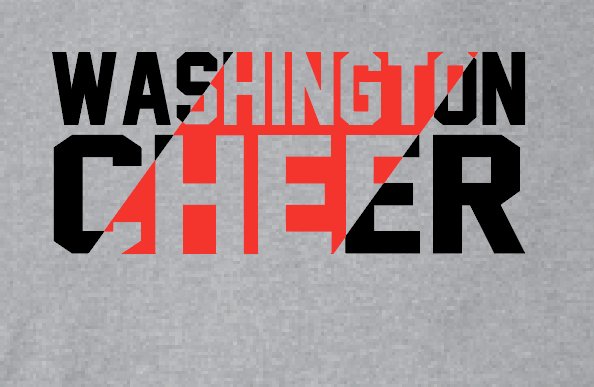 Washington Jr Cheer "Stripe" Design Hooded Sweatshirt (ath htr)