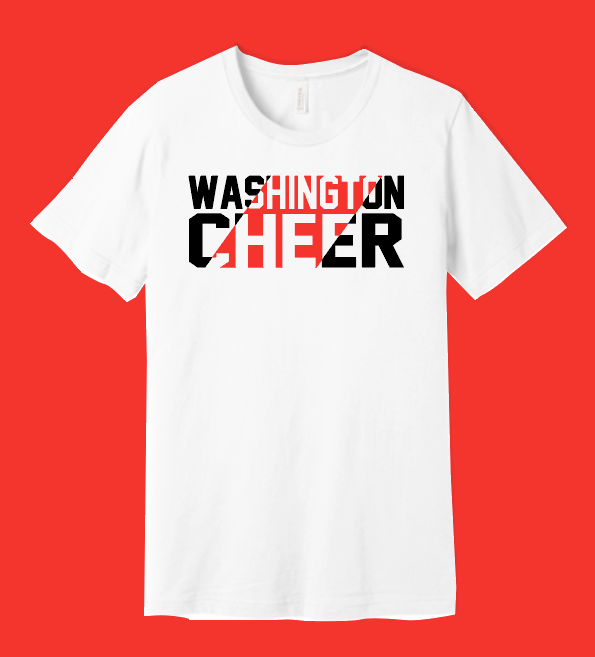 Washington Jr Cheer "Stripe" Design S/S T-shirt (white)
