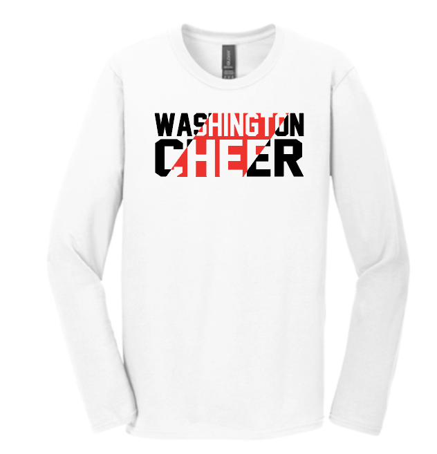 Washington Jr Cheer "Stripe" Design L/S T-shirt (white)
