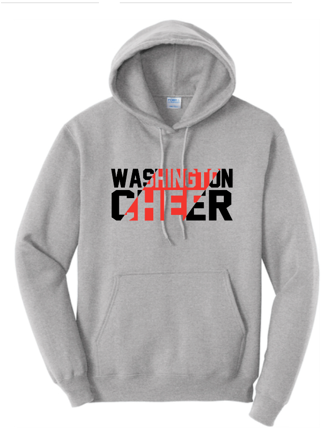 Washington Jr Cheer "Stripe" Design Hooded Sweatshirt (ath htr)