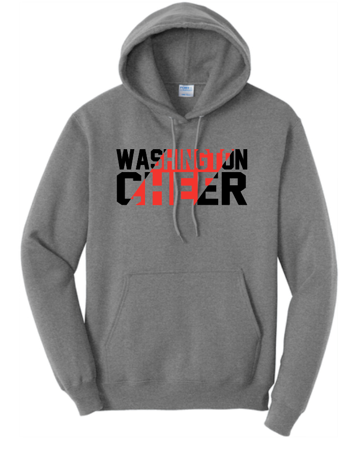 Washington Jr Cheer "Stripe" Design Hooded Sweatshirt (drk htr)