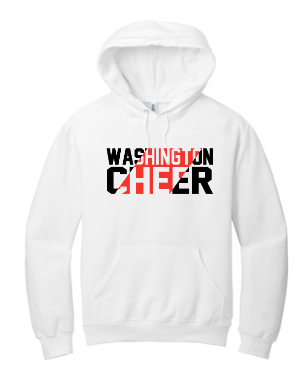 Washington Jr Cheer "Stripe" Design Hooded Sweatshirt (white)