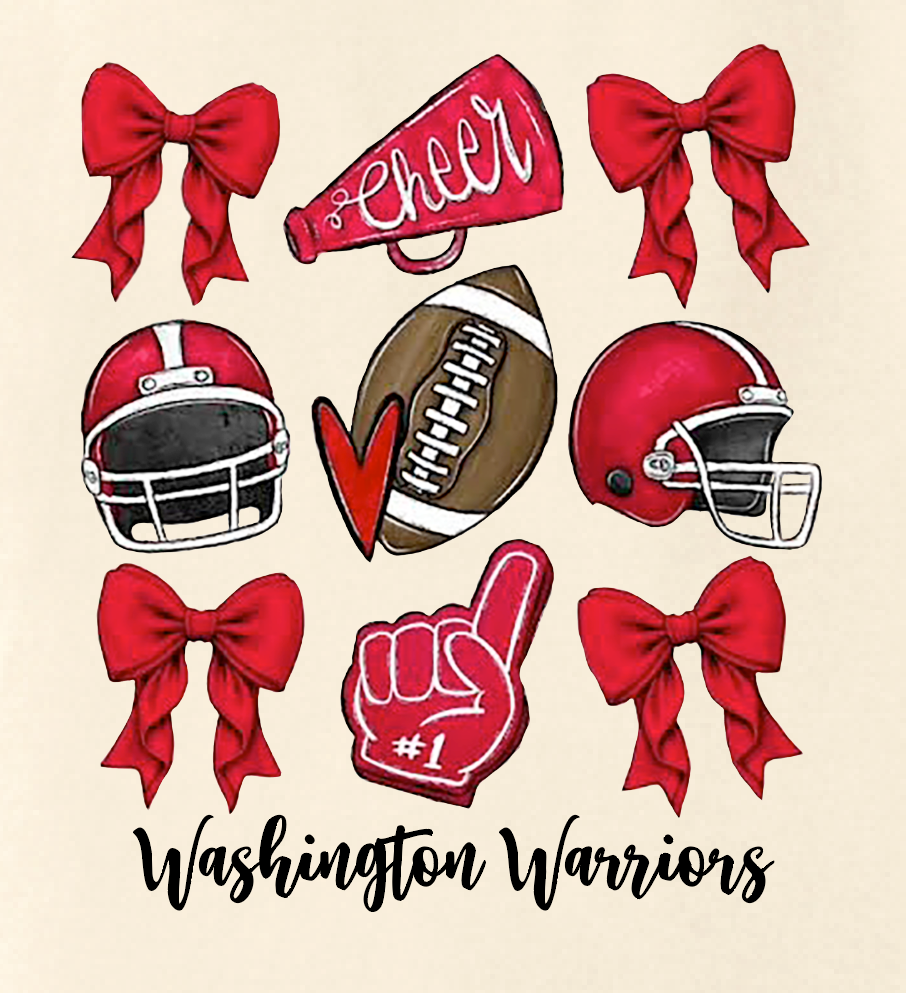 Washington Jr Cheer "Bows" Design Comfort Colors S/S T-shirt