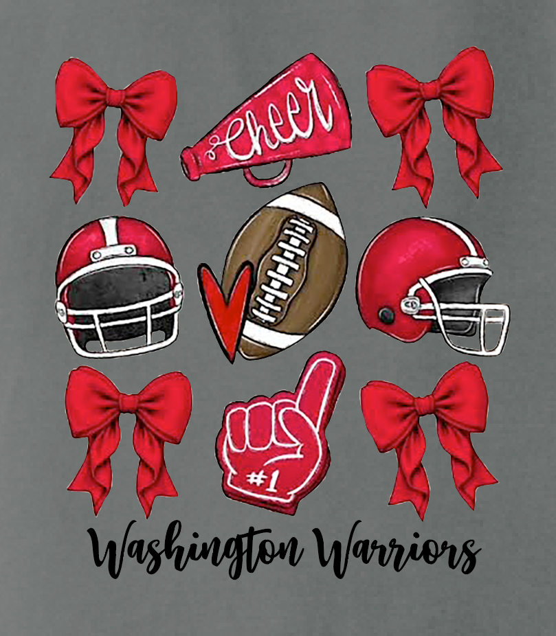 Washington Jr Cheer "Bows" Design Comfort Colors S/S T-shirt (grey)