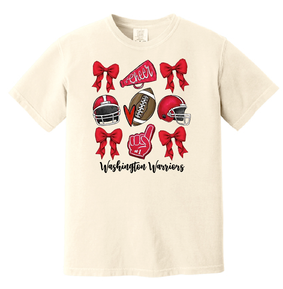 Washington Jr Cheer "Bows" Design Comfort Colors S/S T-shirt