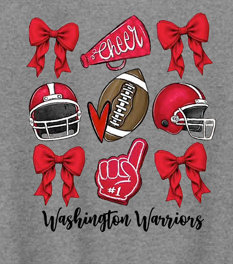 Washington Jr Cheer "Bows" Design Crewneck Sweatshirt (drk htr)
