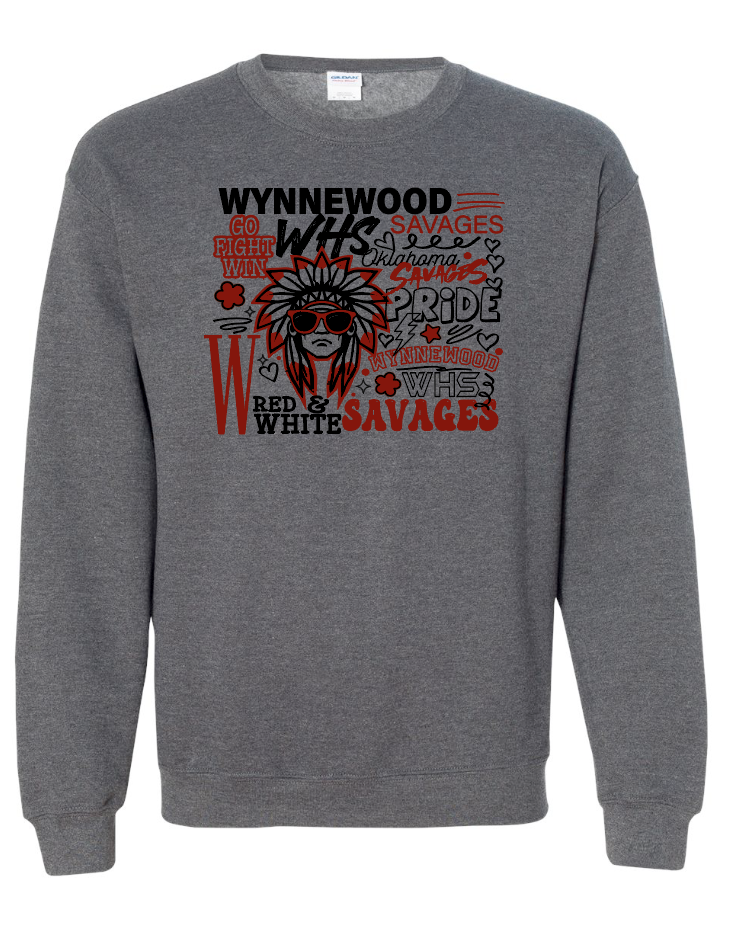 Wynnewood "Collage" Design Crewneck Sweatshirt