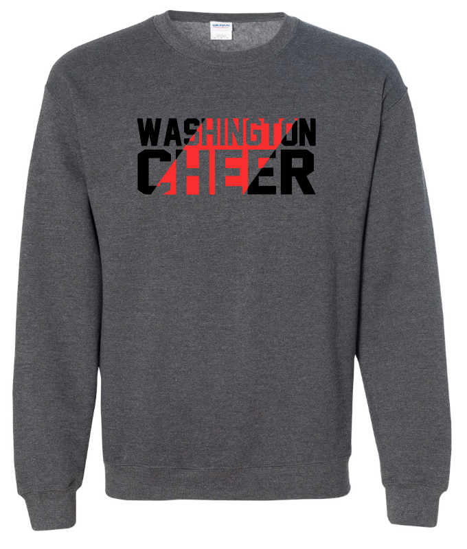 Washington Jr Cheer "Stripe" Design Crewneck Sweatshirt (drk htr)