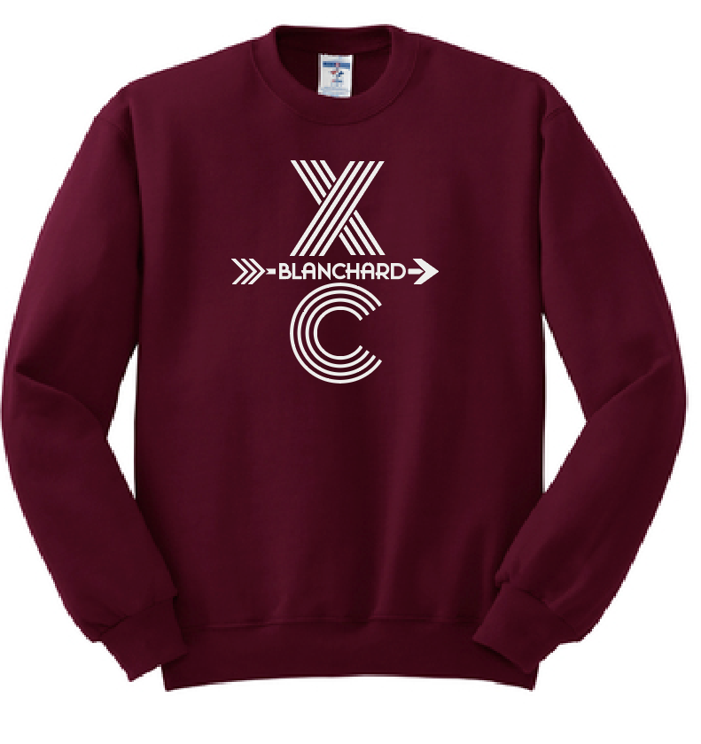Blanchard XC "Tri-line XC" Design Crewneck Sweatshirt (maroon)