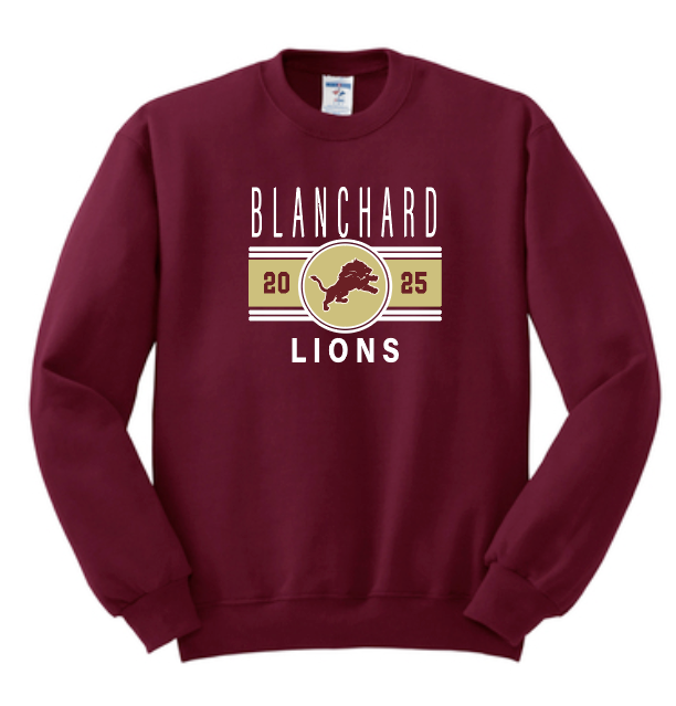 Blanchard PTO "Big Stripe" Design Jerzees Sweatshirt (maroon)