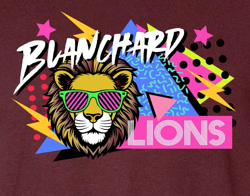 Blanchard PTO "90's Blast" Design LAT S/S T-shirt (youth)(maroon)