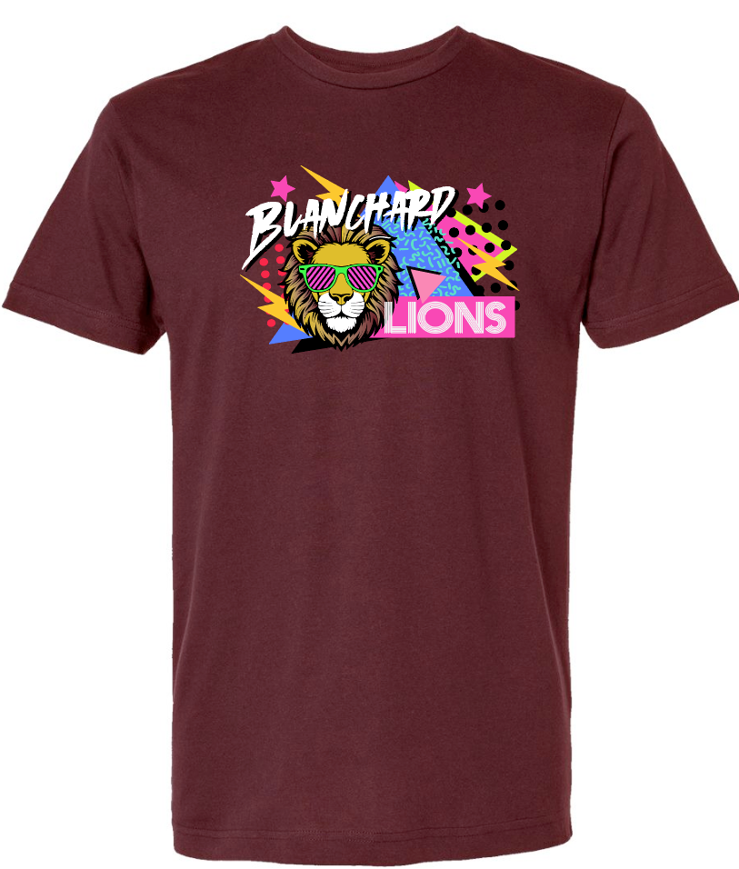 Blanchard PTO "90's Blast" Design LAT S/S T-shirt (youth)(maroon)