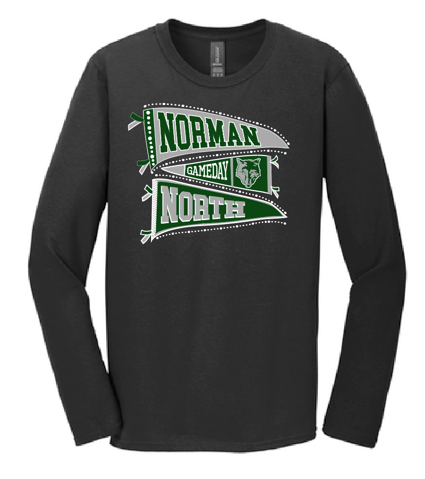 NN Girls Soccer "Pennants" Design L/S T-shirt