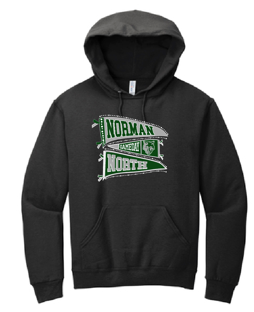 NN Girls Soccer "Pennants" Design Hooded Sweatshirt