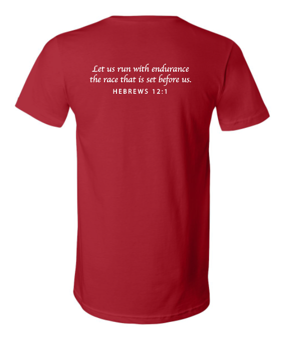 COACH Staff BellaCanvas S/S V-neck T-shirt (red)