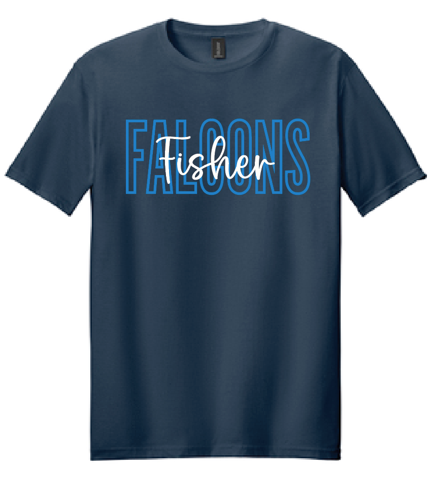 Fisher "Block Script" Design Softstyle S/S T-shirt