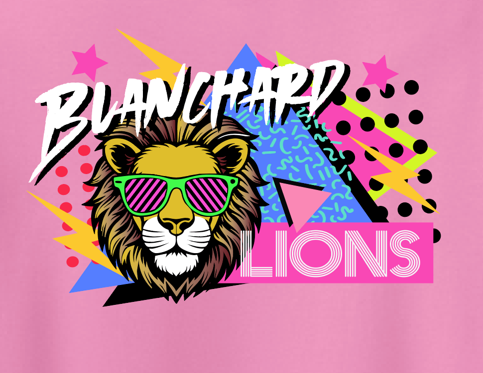 Blanchard PTO "90's Blast" Design Comfort Colors S/S T-shirt (adult)(neon pink)